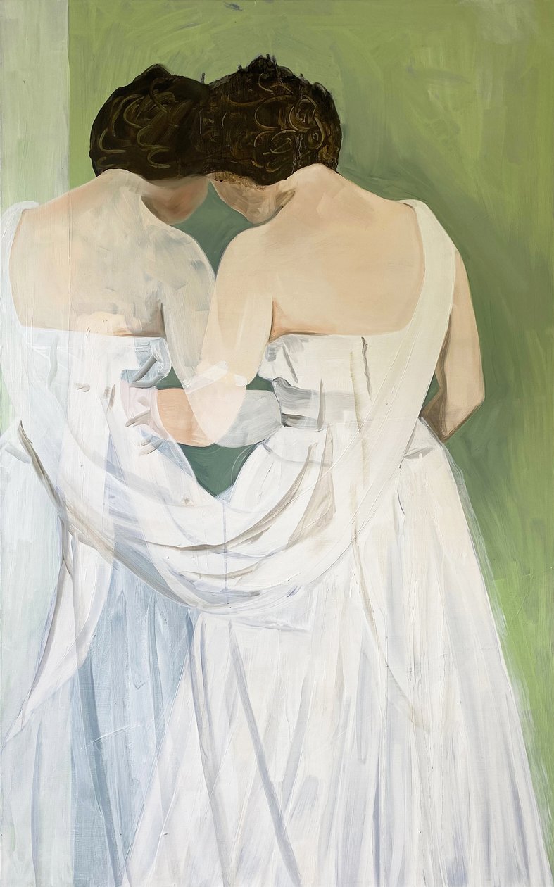 Peignoir, 2022 (olie på lærred) af Cathy Lomax