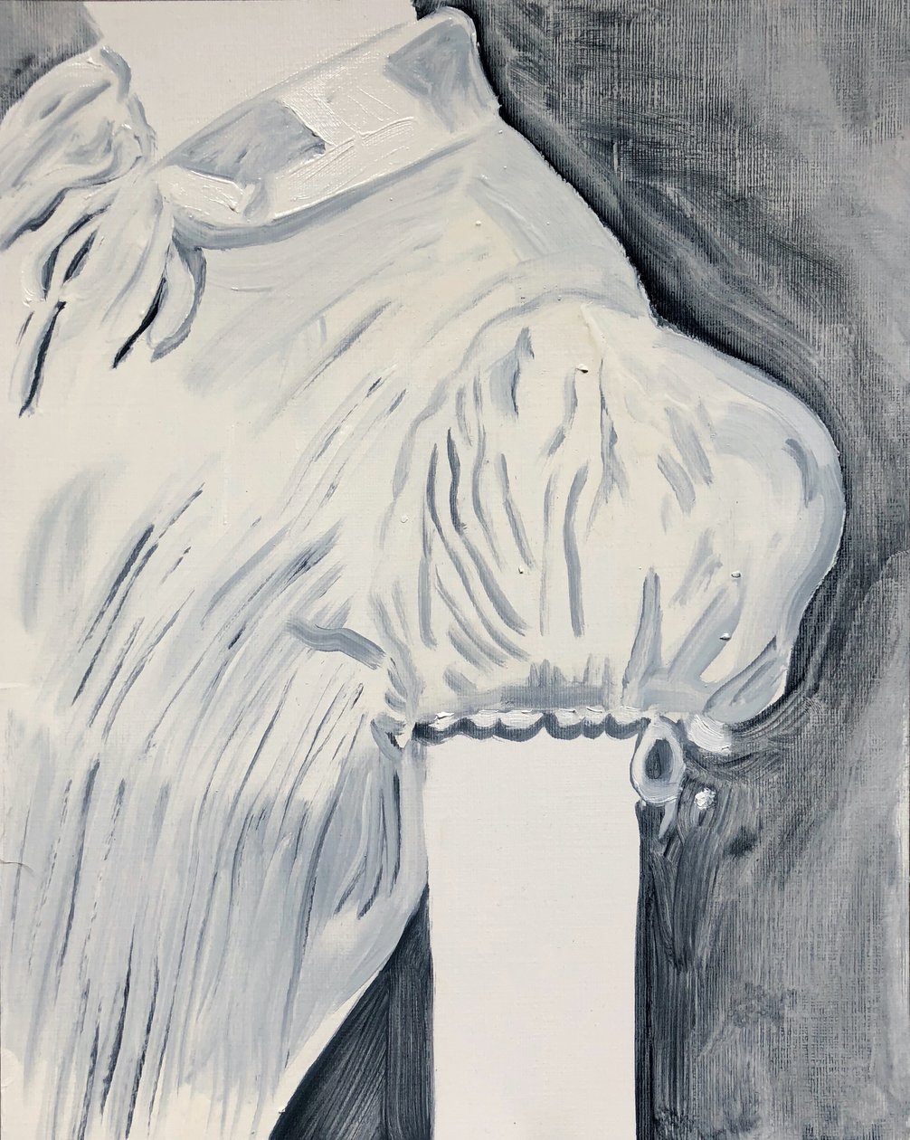 Puff, 2018 (olie på papir) af Cathy Lomax