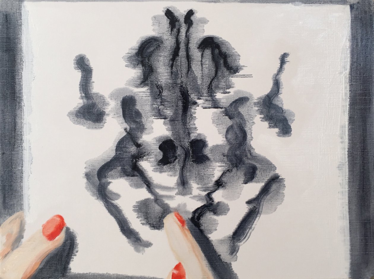 Rorsharch Drawing, 2017 (olie på papir) af Cathy Lomax