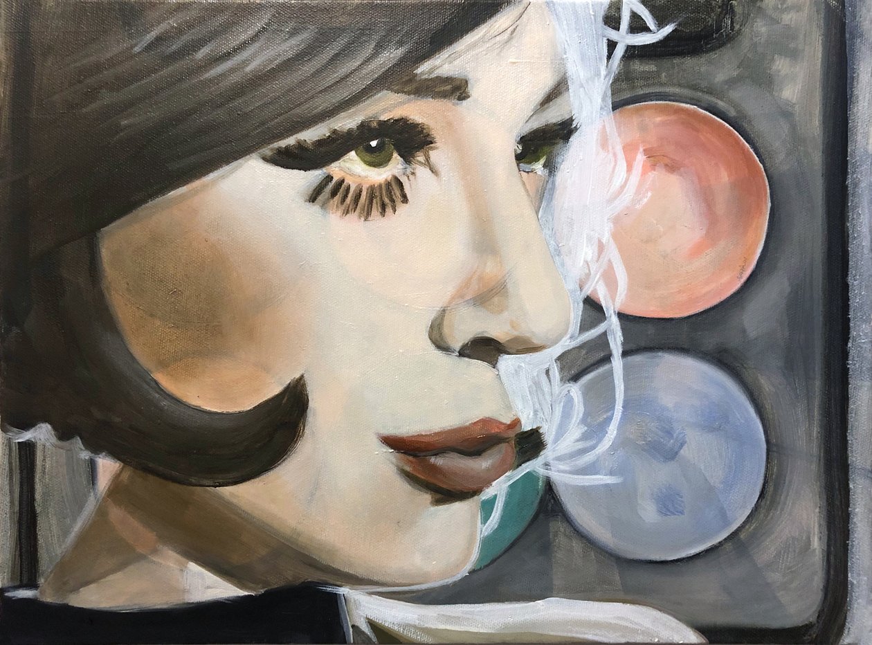 Shadow Palette, 2021 (olie på linned) af Cathy Lomax