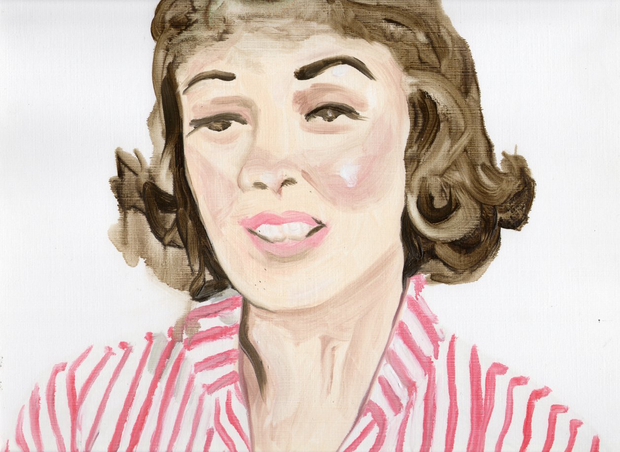 Stars in Stripes (JJ), 2015 (olie på papir) af Cathy Lomax