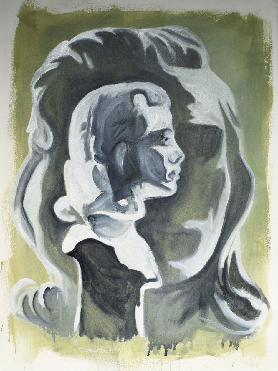Stolen Face, 2020 (olie på papir) af Cathy Lomax