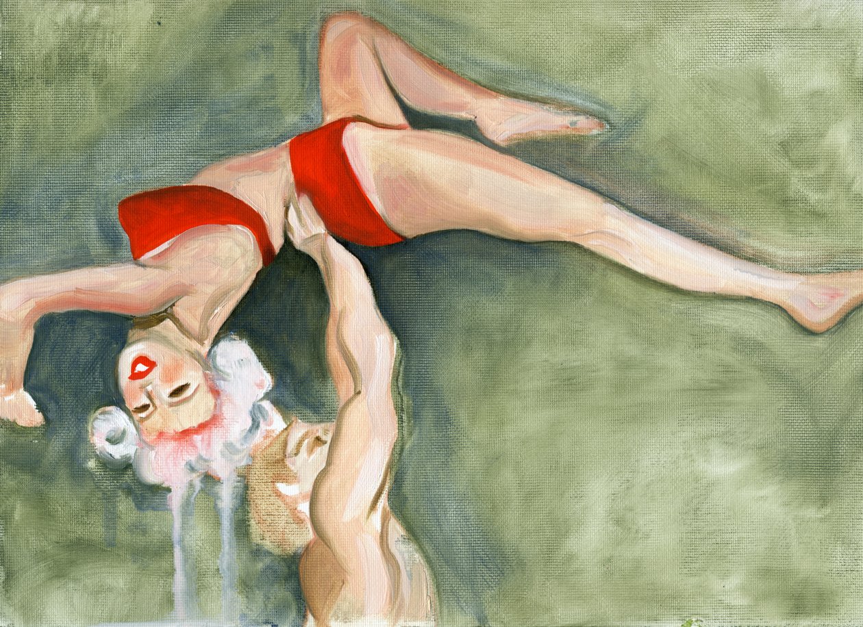 Den uundgåelige afslutning på en kærlighedsgudinde (Jayne 4), 2008 (olie på lærred) af Cathy Lomax