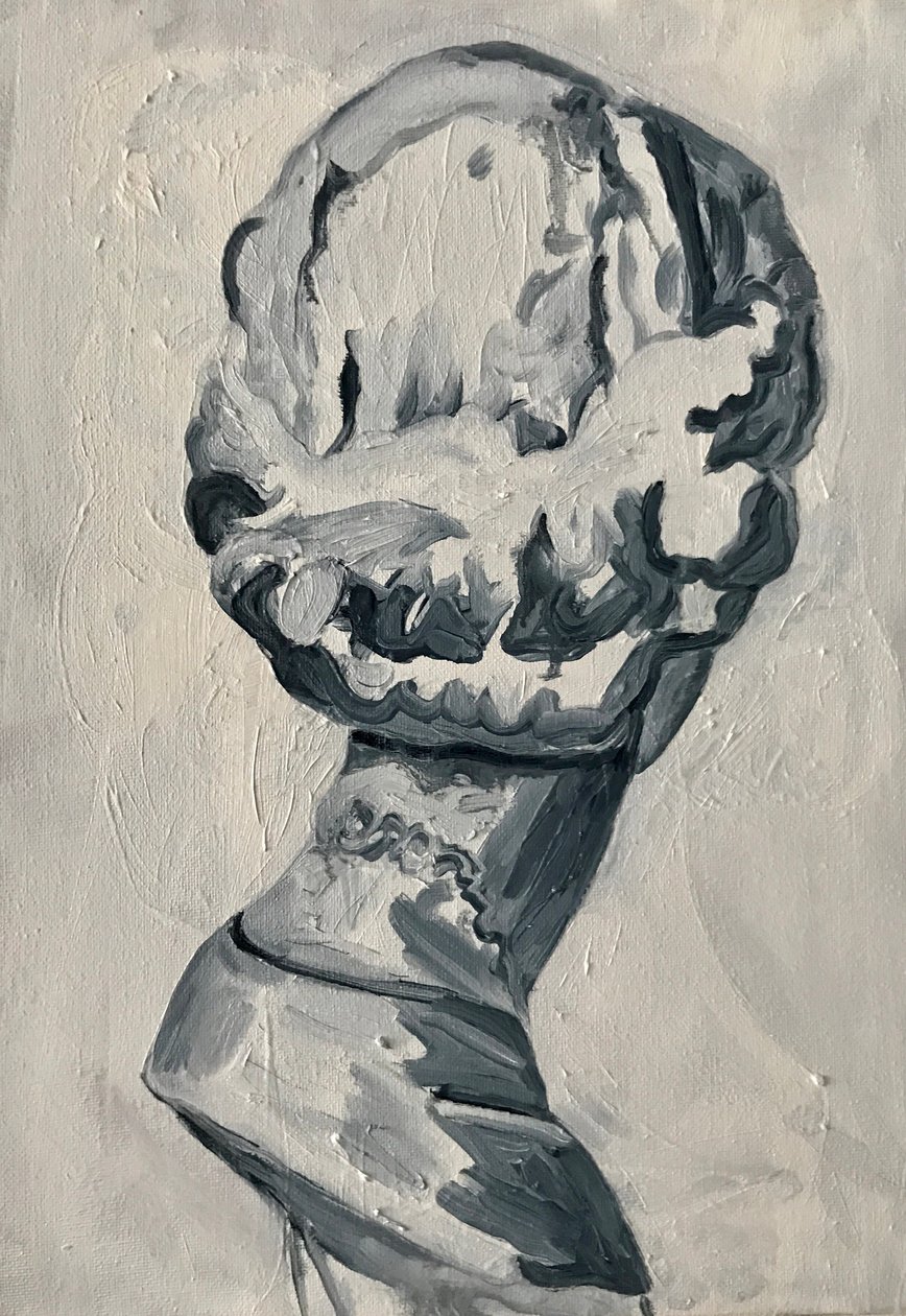 The Merry Maidens: Harper, 2017 (olie på linned) af Cathy Lomax