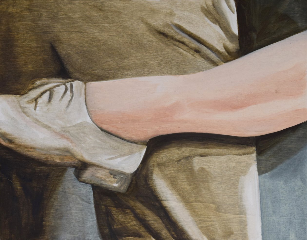 Postbuddet ringer altid to gange, 2015 (olie på panel) af Cathy Lomax