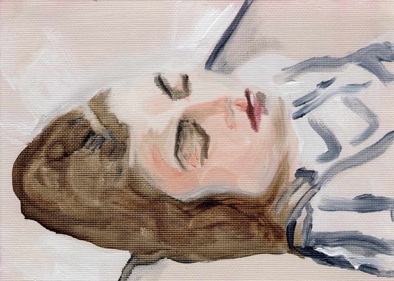 Toni Marachek, 2016 (olie på papir) af Cathy Lomax