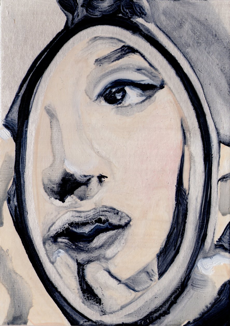 Uden titel, 2016 (olie og akryl på papir) af Cathy Lomax