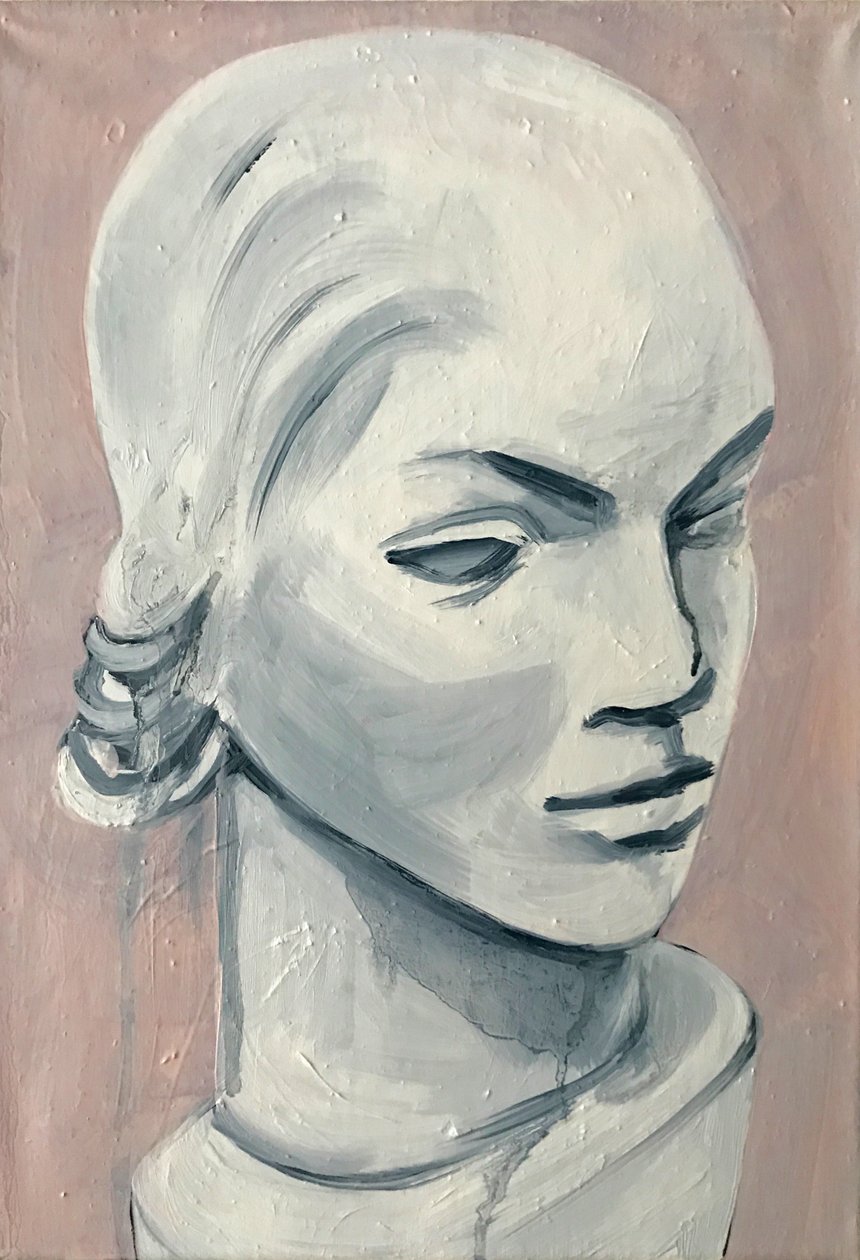 Valentina, 2017 (olie på linned) af Cathy Lomax