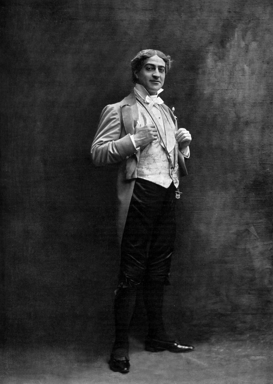 Den franske komiker Max Dearly (1874-1943) som Tourillon i operette "Die Fledermaus" (Flagermusen) i Paris, foto af Cautin og Berger fra det franske blad "Le Theatre" maj 1904 af Cautin and Berger