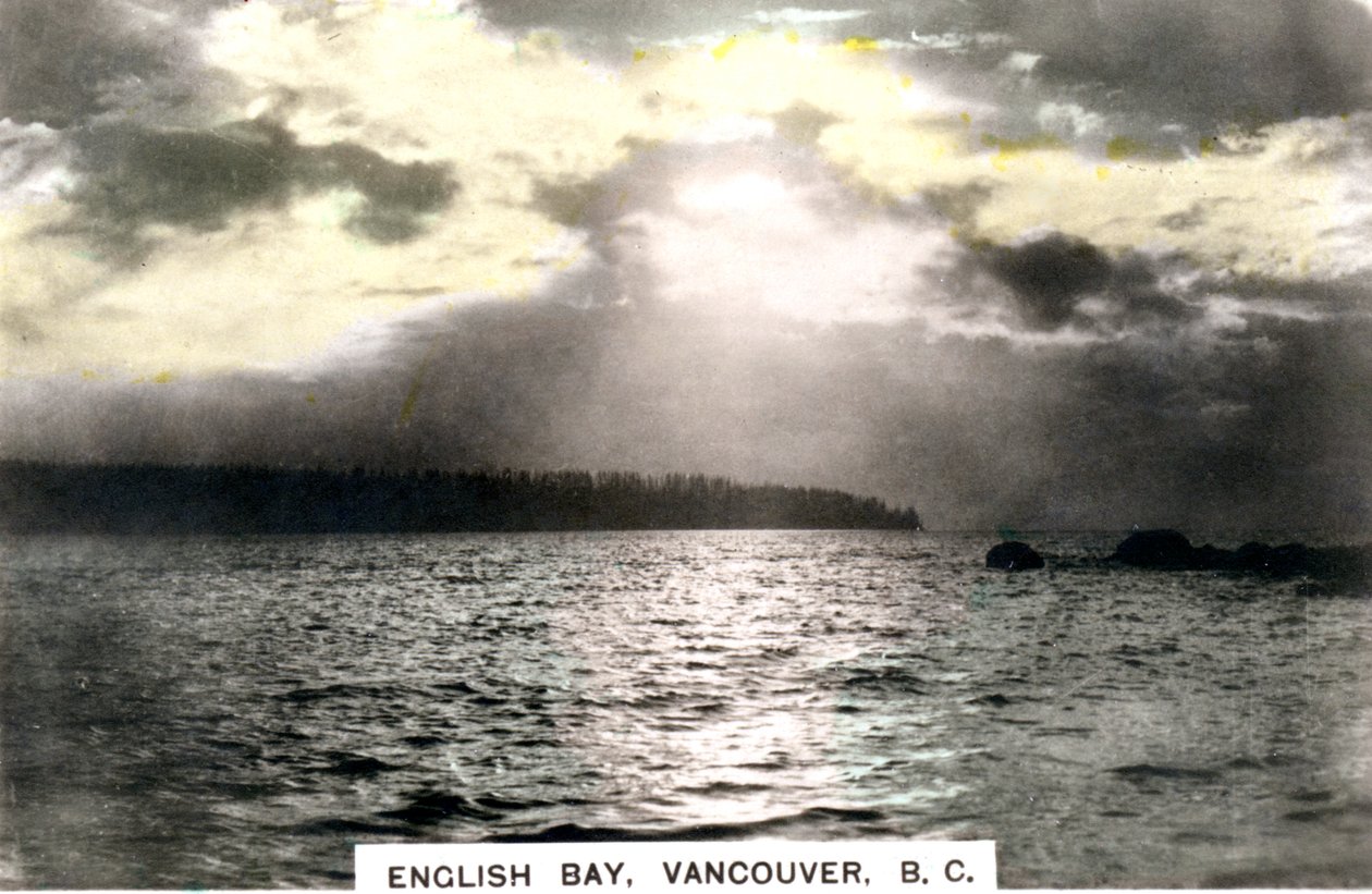 Solnedgang over English Bay, Vancouver, British Columbia, Canada, c1920
