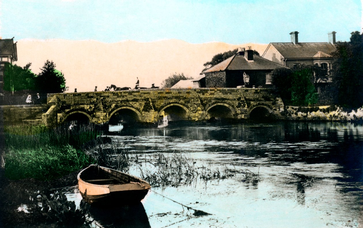 The Old Bridge, Christchurch, Dorset, 1926. af Cavenders Ltd