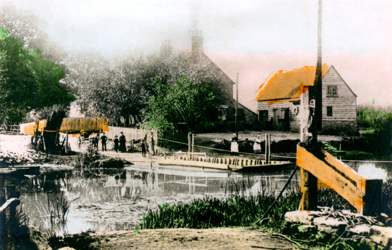 Færgen ved Bablock Hythe, Oxfordshire, 1926. af Cavenders Ltd