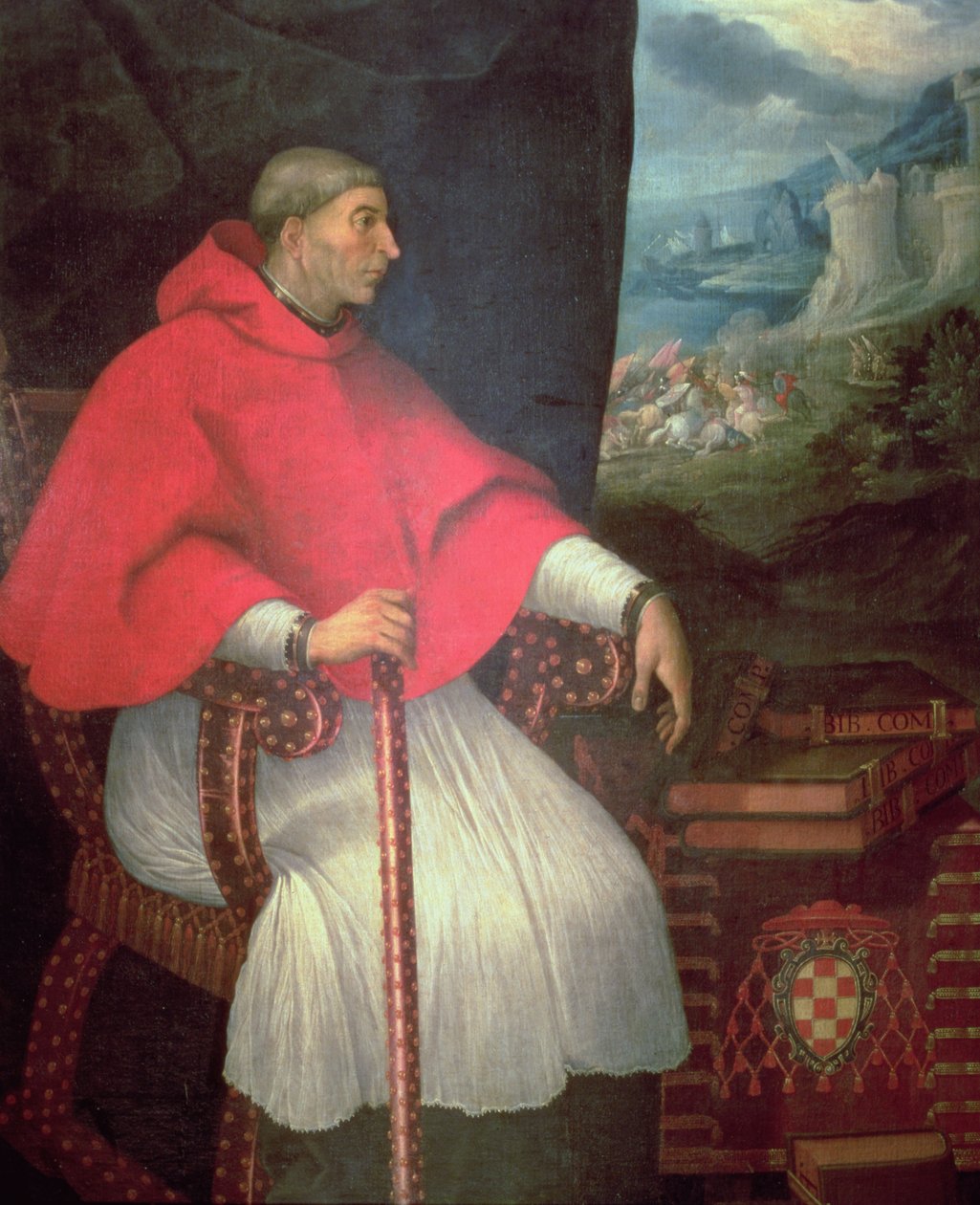 Portræt af kardinal Francisco Ximenez de Cisneros (1437-1517) af Caxesi or Caxete Eugenio Caxes