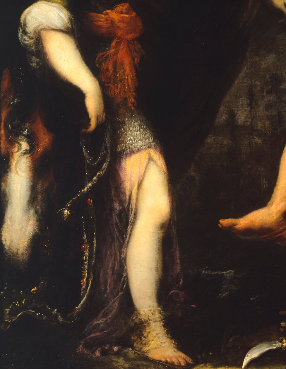 Erminia blandt hyrder, af Cecco Bravo (1607-1661), detalje af Cecco  Bravo
