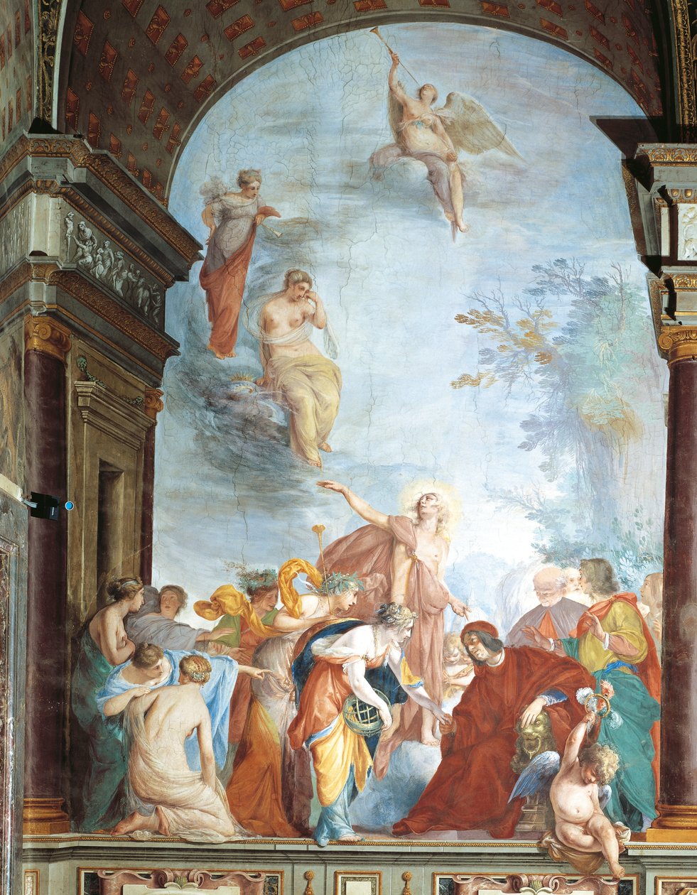 Fresco of Fame og St Anna - Lorenzo de Medicis gerninger, kendt som Magnificent (Firenze af Cecco  Bravo