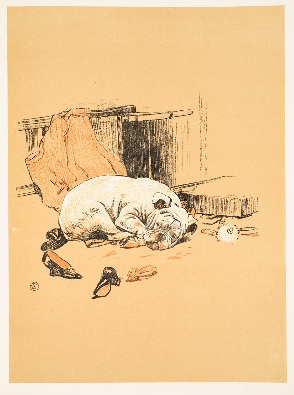 Skuffelse over ikke at finde chokoladerne, fra A Gay Dog, Story of a Foolish Year Aldin, Cecil Charles Windsor (1870-1935), udgivet William Heineman, 1905. 1. udgave, Illustration, Chalk and C af Cecil Charles Windsor Aldin