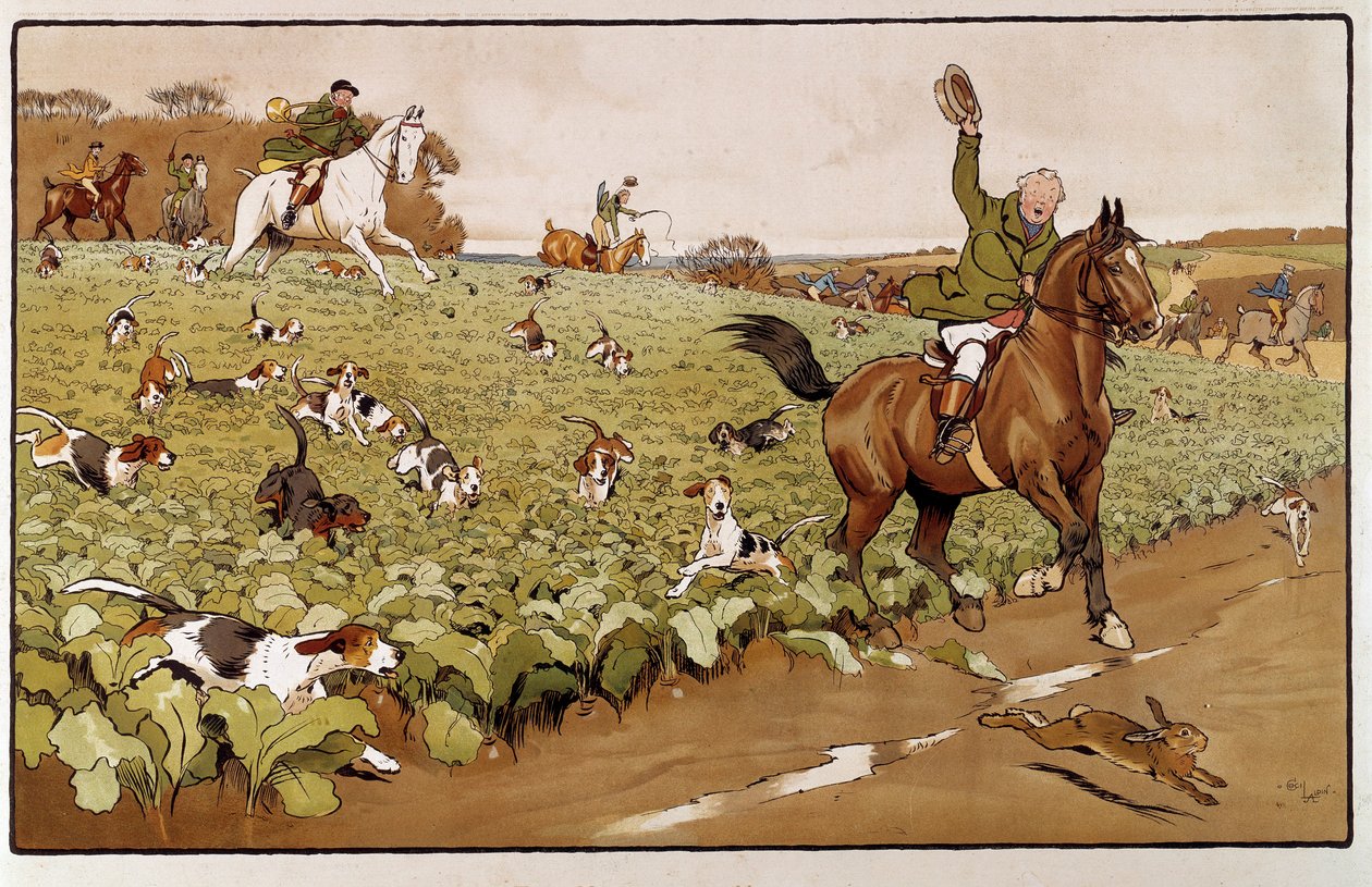 Akvarel af Cecil Aldin (1870-1935) 1800-tallets privatsamling af Cecil Charles Windsor Aldin