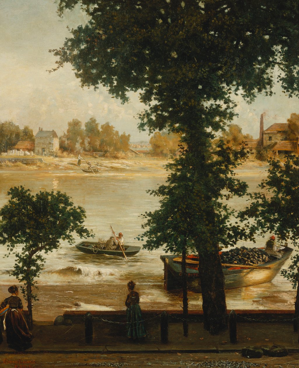 En sommeraften ved Cheyne Walk, 1870-71 af Cecil Gordon Lawson