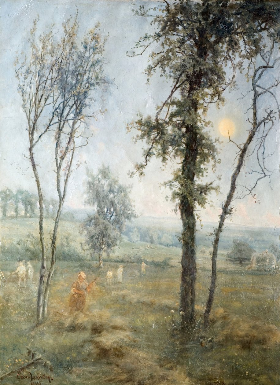 Høproduktion ved måneskin, 1876. af Cecil Gordon Lawson