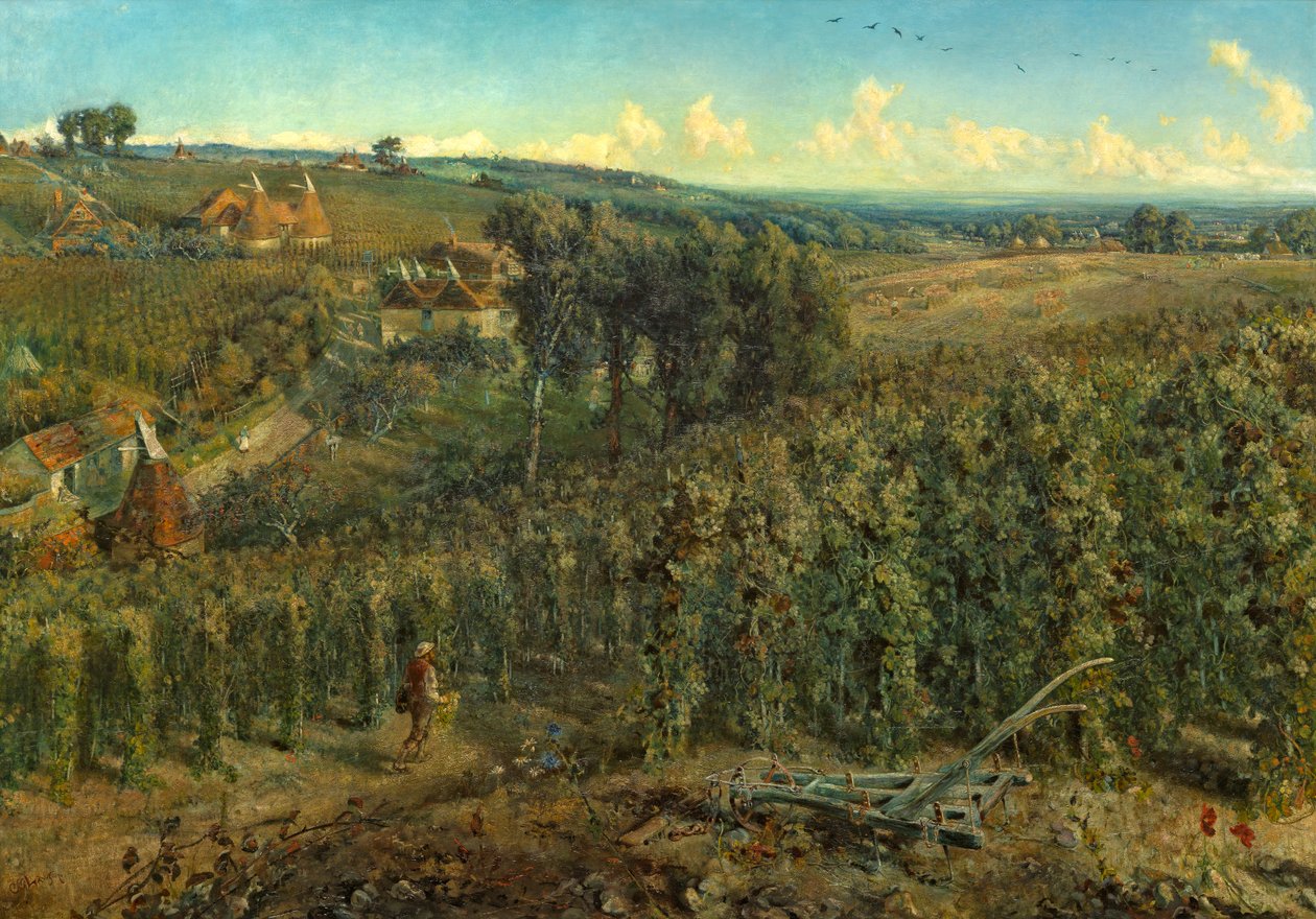 The Hop-Gardens of England, ca. 1875 af Cecil Gordon Lawson