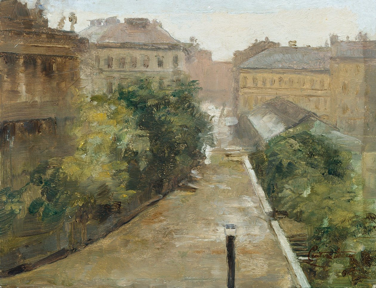 Udsigt over Palais Coburg fra kunstnerens lejlighed af Cecil van Haanen