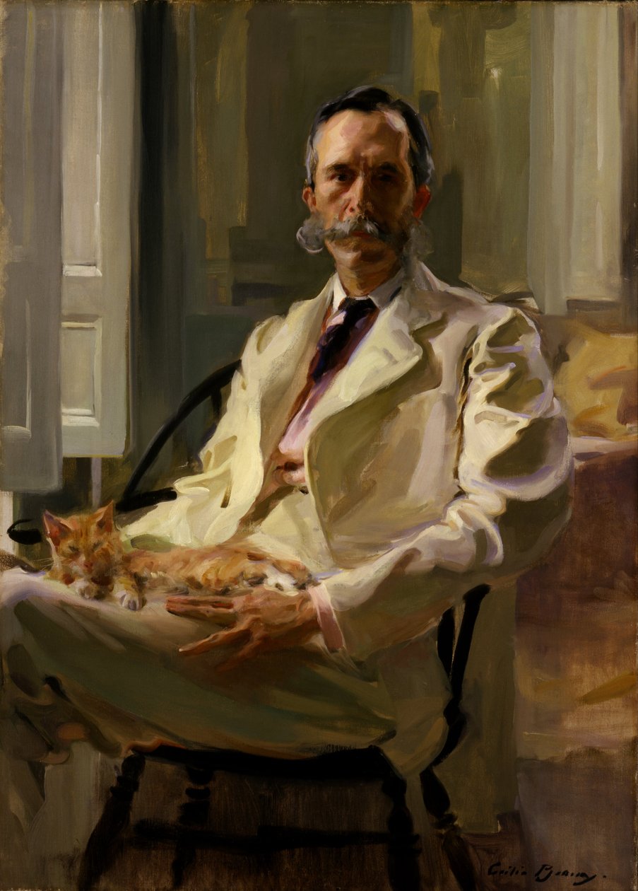 Mand med katten (Henry Sturgis Drinker) af Cecilia Beaux