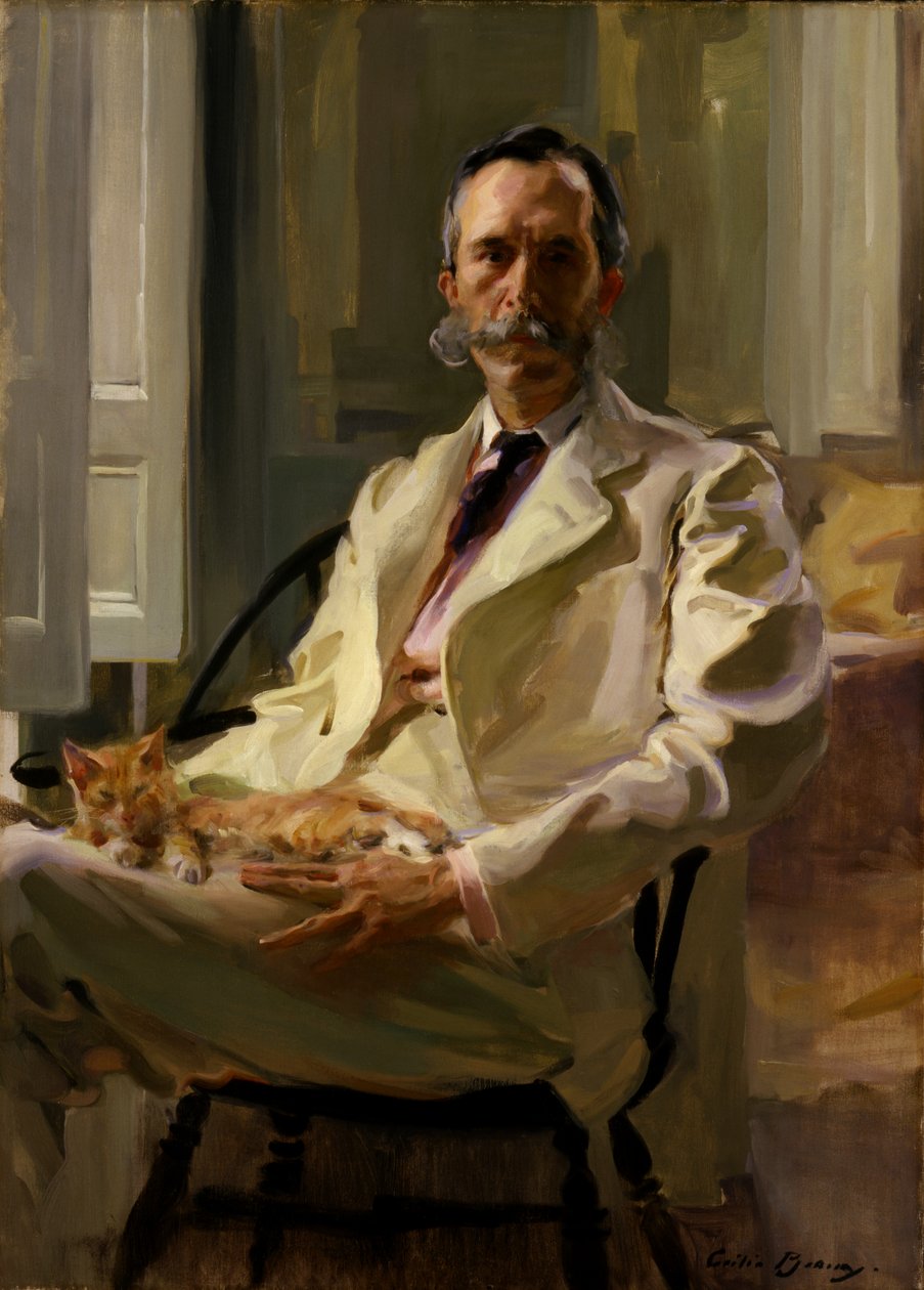 Mand med katten Henry Sturgis Drinker, 1898. af Cecilia Beaux