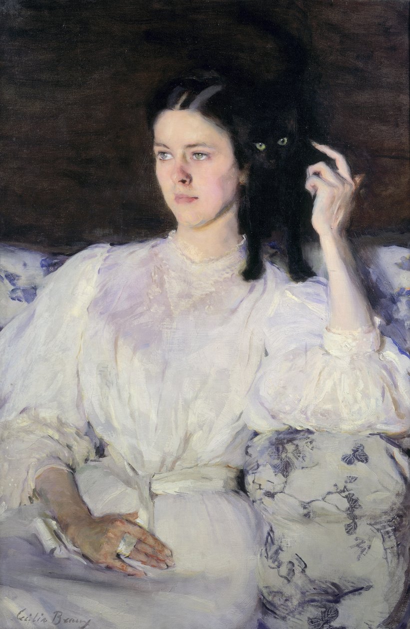 Sita og Sarita, eller ung pige med en kat, 1893-94 af Cecilia Beaux