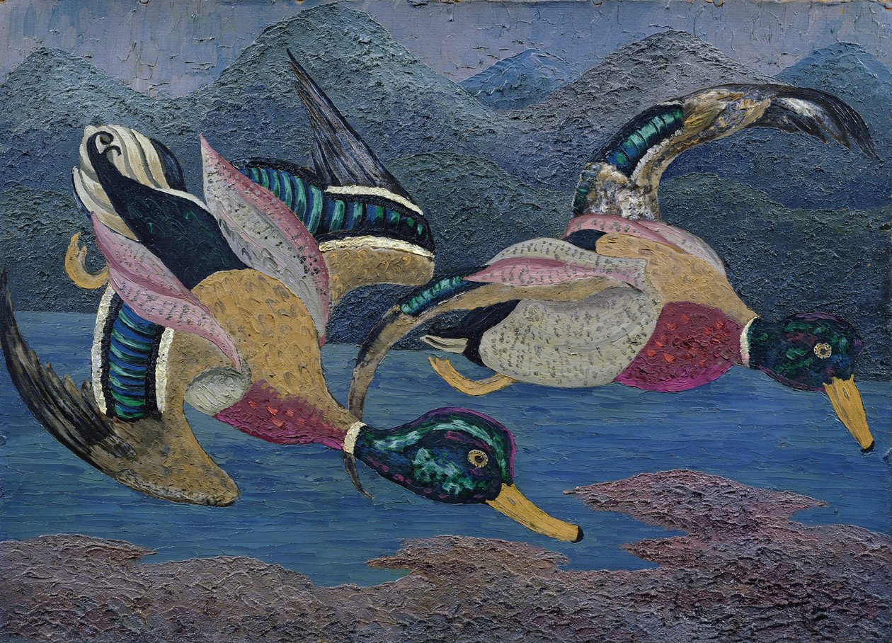 Ænder (olie på lærred) af Cedric Morris