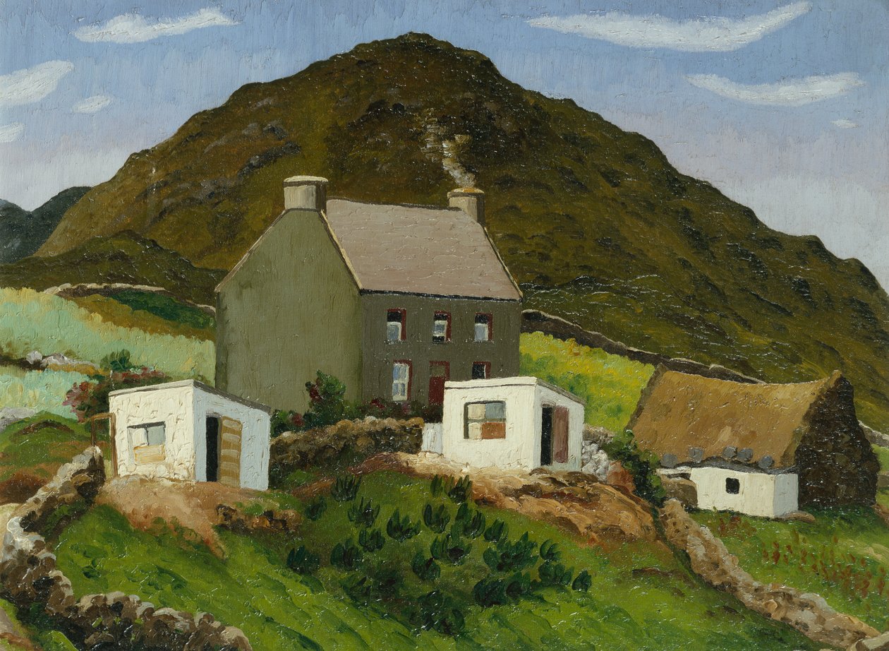 House on a Welsh Hillside, ca. 1935 (olie på lærred) af Cedric Morris