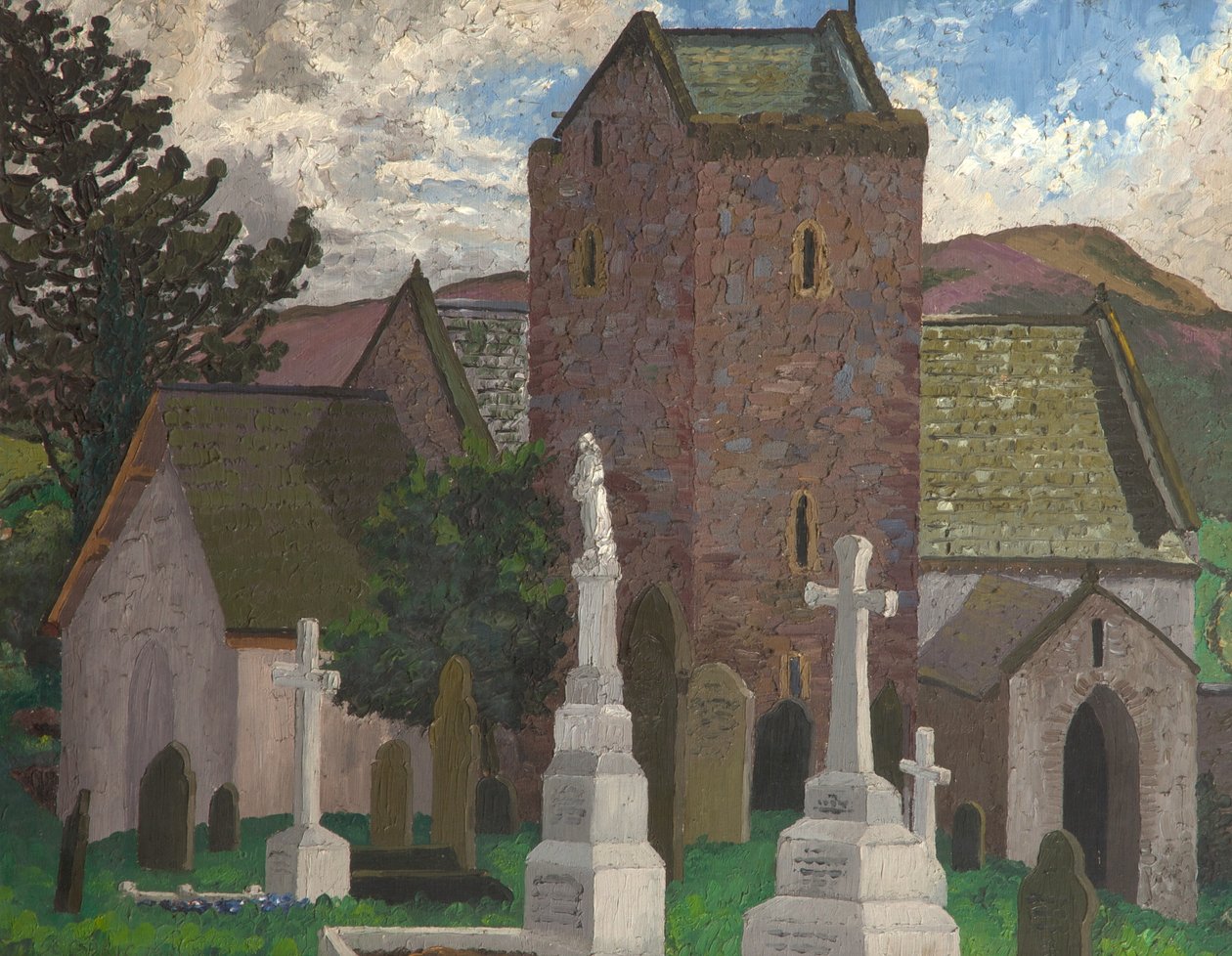 Llangenith Church, South Wales, ca. 1930 (olie på lærred) af Cedric Morris