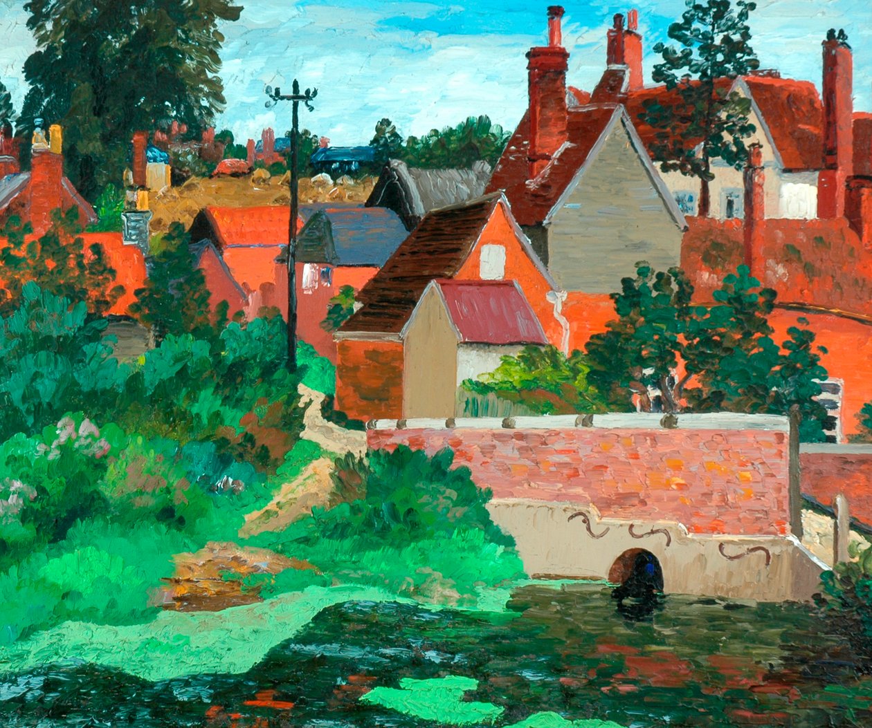 Polstead, Suffolk, ca. 1933 (olie på lærred) af Cedric Morris