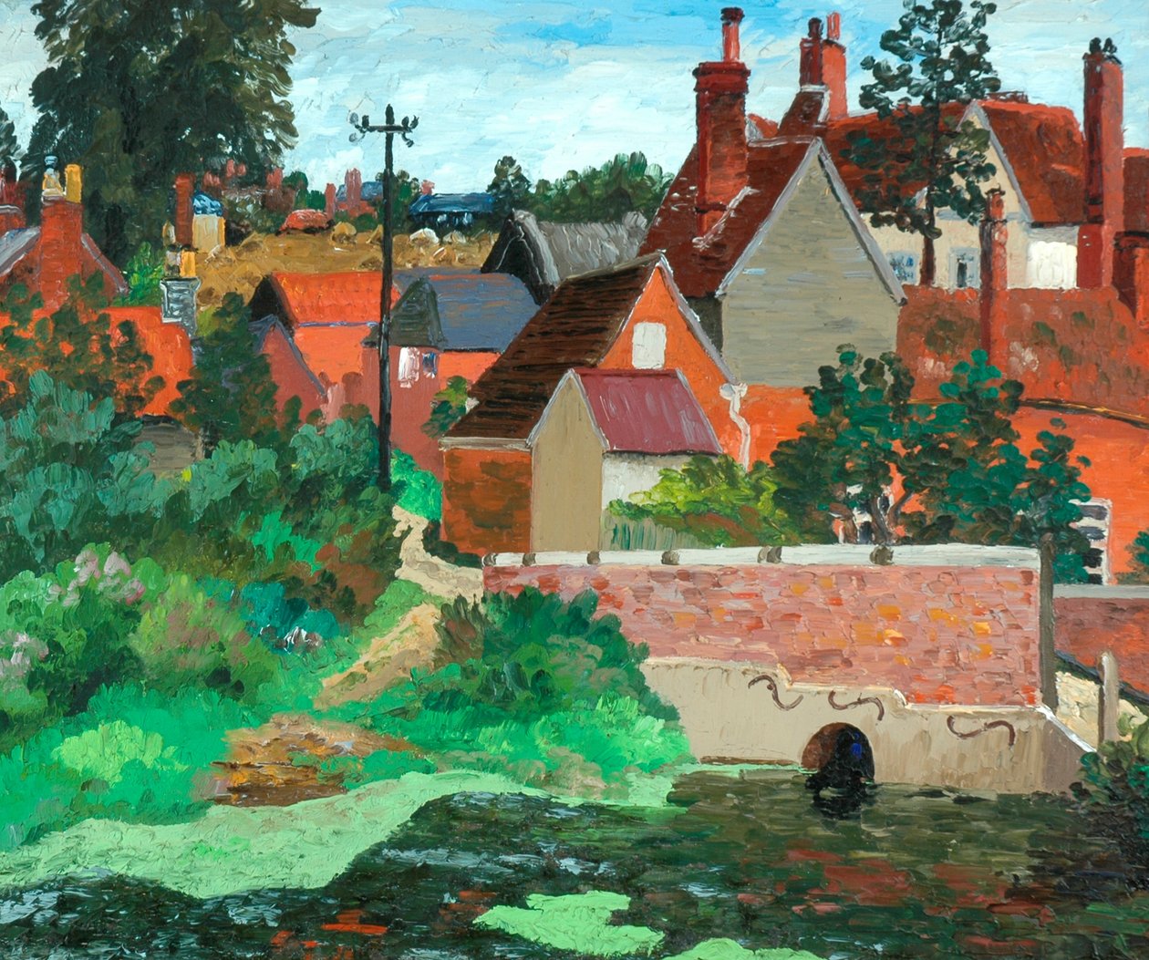 Polstead, Suffolk, ca. 1933 (olie på lærred) af Cedric Morris