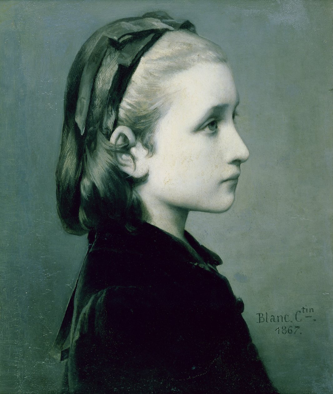 Hoved af en pige, 1867 af Celestin Blanc