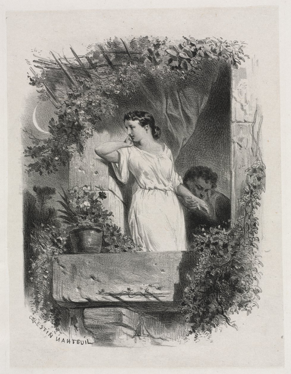 På altanen af Celestin Francois Nanteuil
