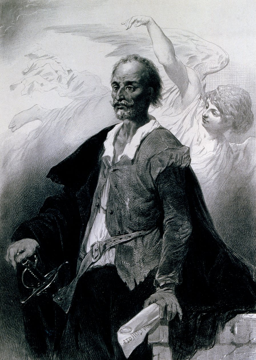 Portræt af Miguel de Cervantes Saavedra (Alcala de Henares af Celestin Francois Nanteuil