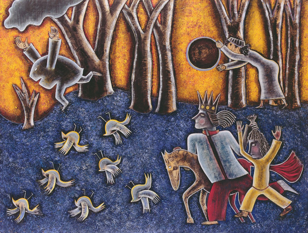 Spinning the Moon, 1991 (blandet medier ombord) af Celia Washington