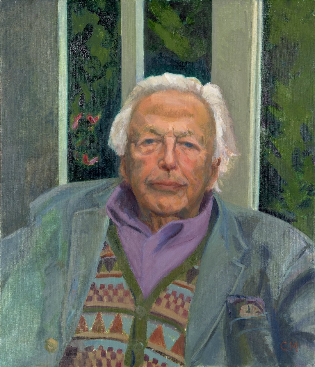 Sir Peregrine Worsthorne, 2012 (olie på lærred) af Celia Montague