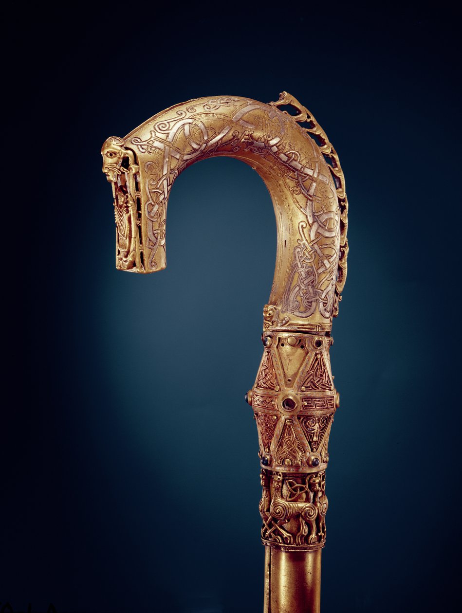 Clonmacnoise Crozier, County Offaly, vikingetid (træ pakket ind i arkbronze med indlagt sølv) af Celtic