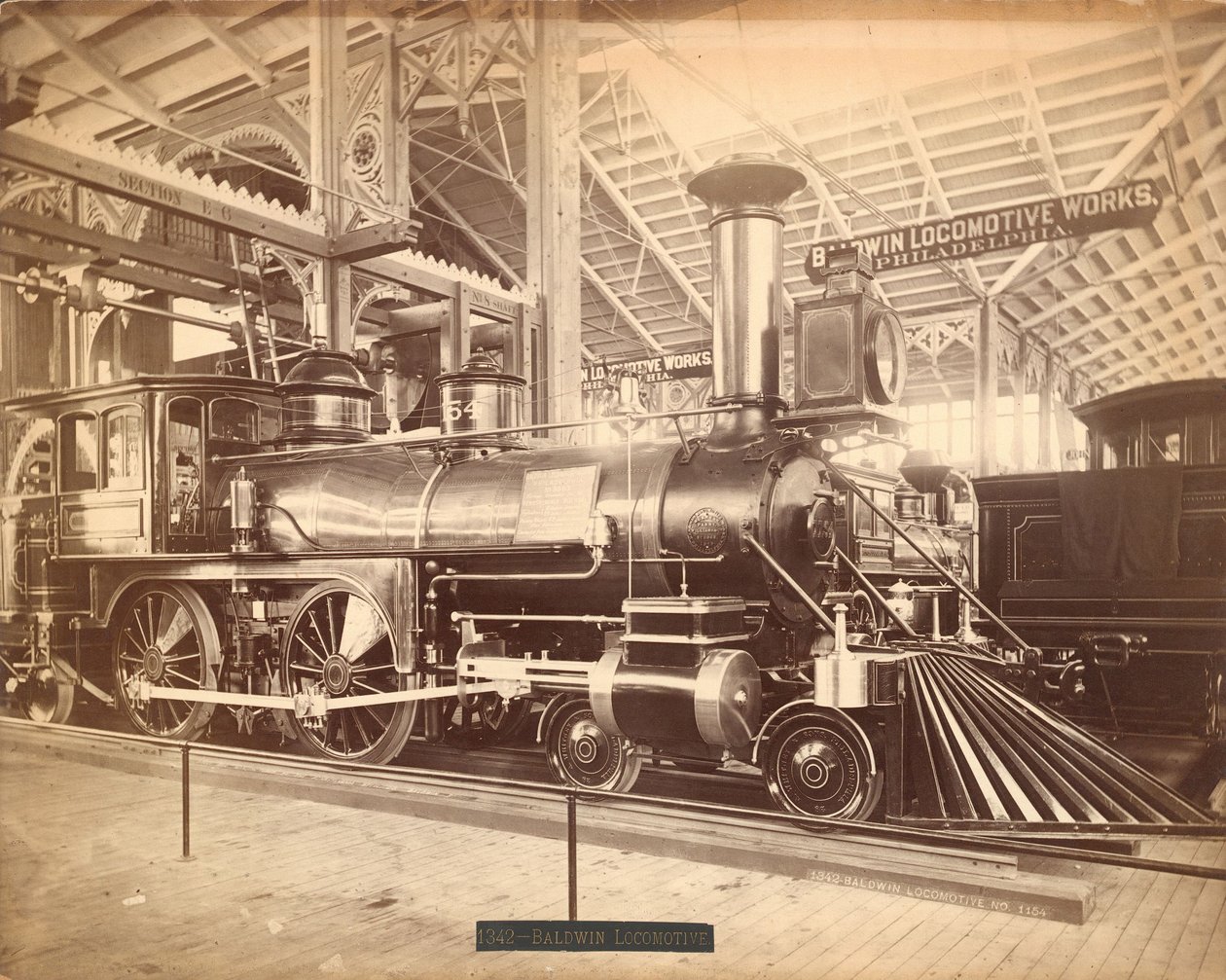 Baldwin lokomotiv, "No. 1154", Centennial Exhibition, Philadelphia af Centennial Photographic Co.