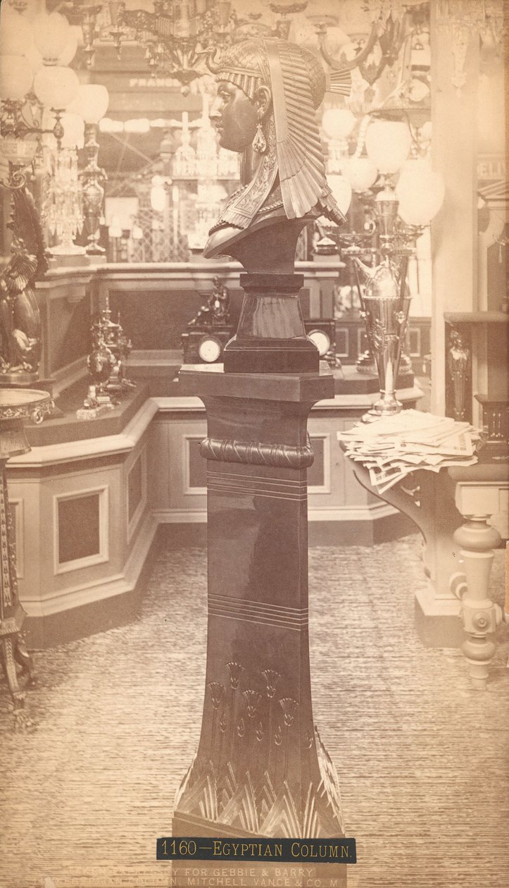 Egyptisk kolonne, Mitchell, Vance & Co., Hovedbygningen, Centennial Exhibition, Philadelphia af Centennial Photographic Co.