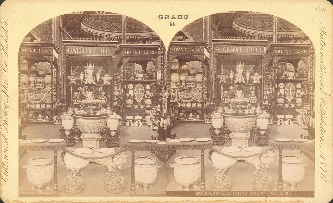 Udsigt over den kinesiske domstol, hovedbygningen, Centennial Exhibition, Philadelphia af Centennial Photographic Co.