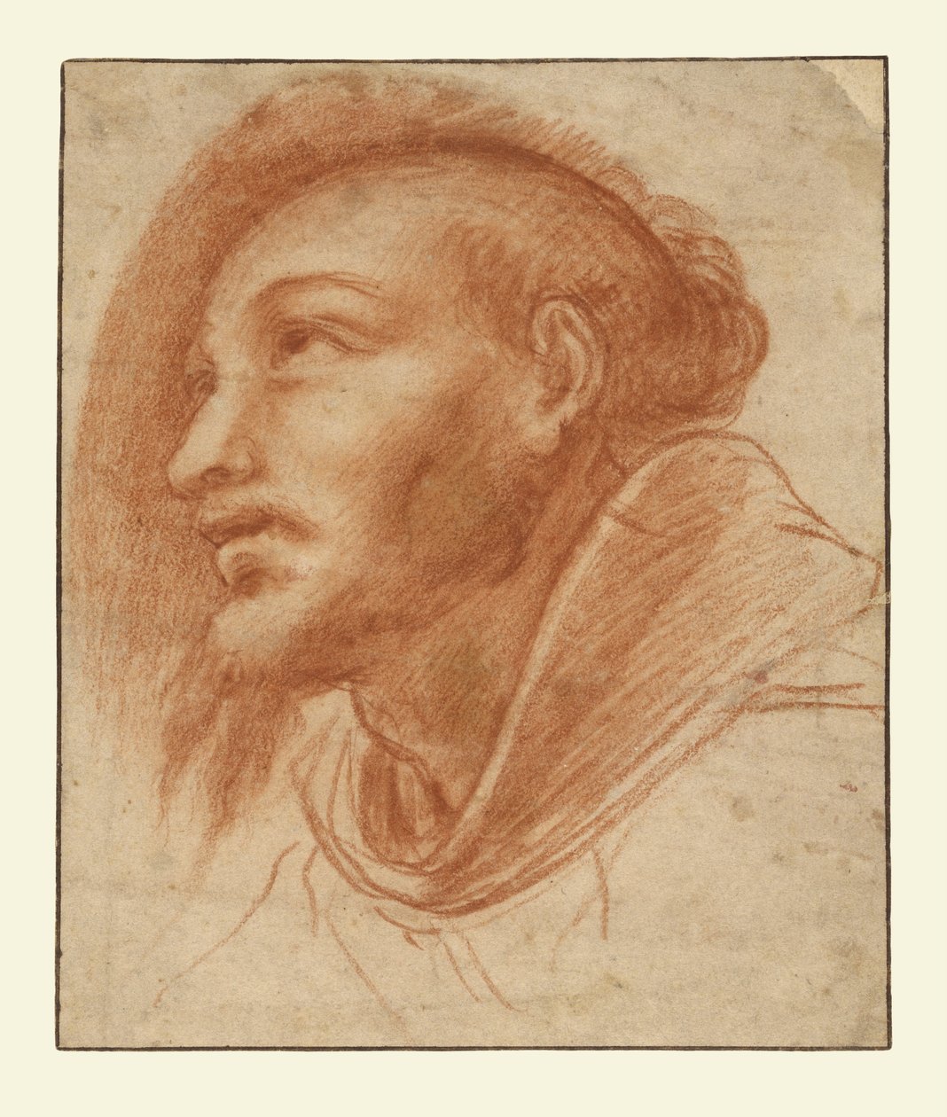 Studie af en franciskanermunk (muligvis den hellige Frans) af Cerano (Giovanni Battista Crespi)