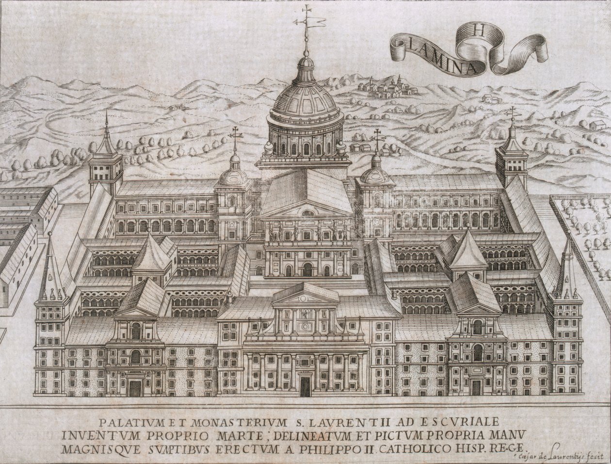 St Laurence-paladset og klosteret ved Escorial af Cesar de Laurentiis