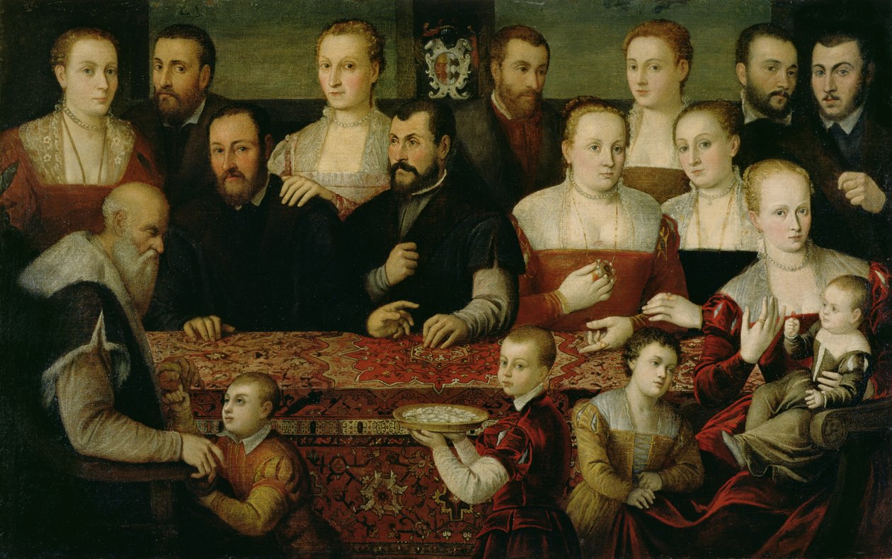 Portræt af en stor familie af Cesare Vecellio