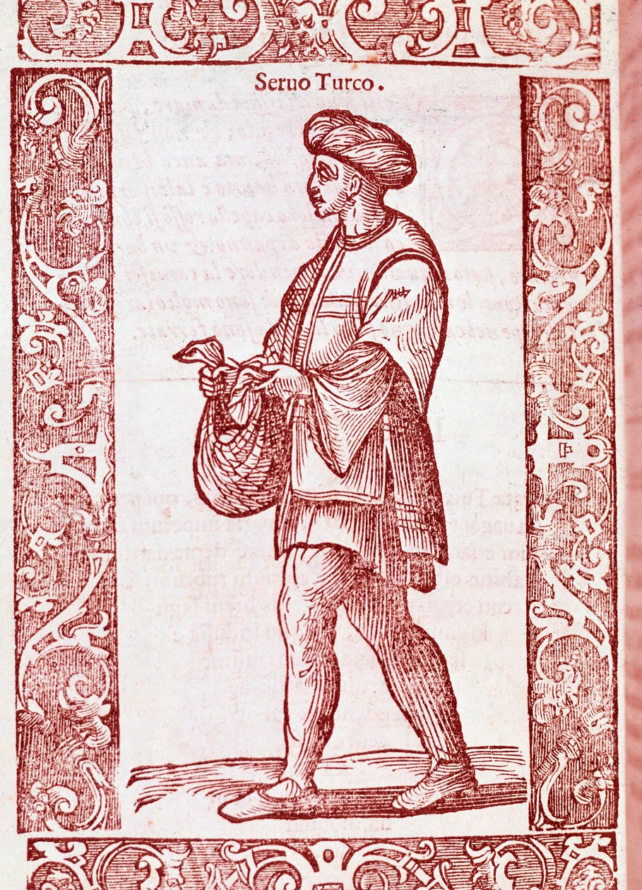 "Tyrkisk livegnedragt" fra "" Af gamle og moderne vaner "1590 (gravering) af Cesare (after) Vecellio