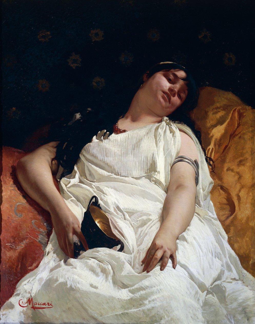 Bacchante, af Cesare Maccari (1840-1919), olie på lærred af Cesare Maccari
