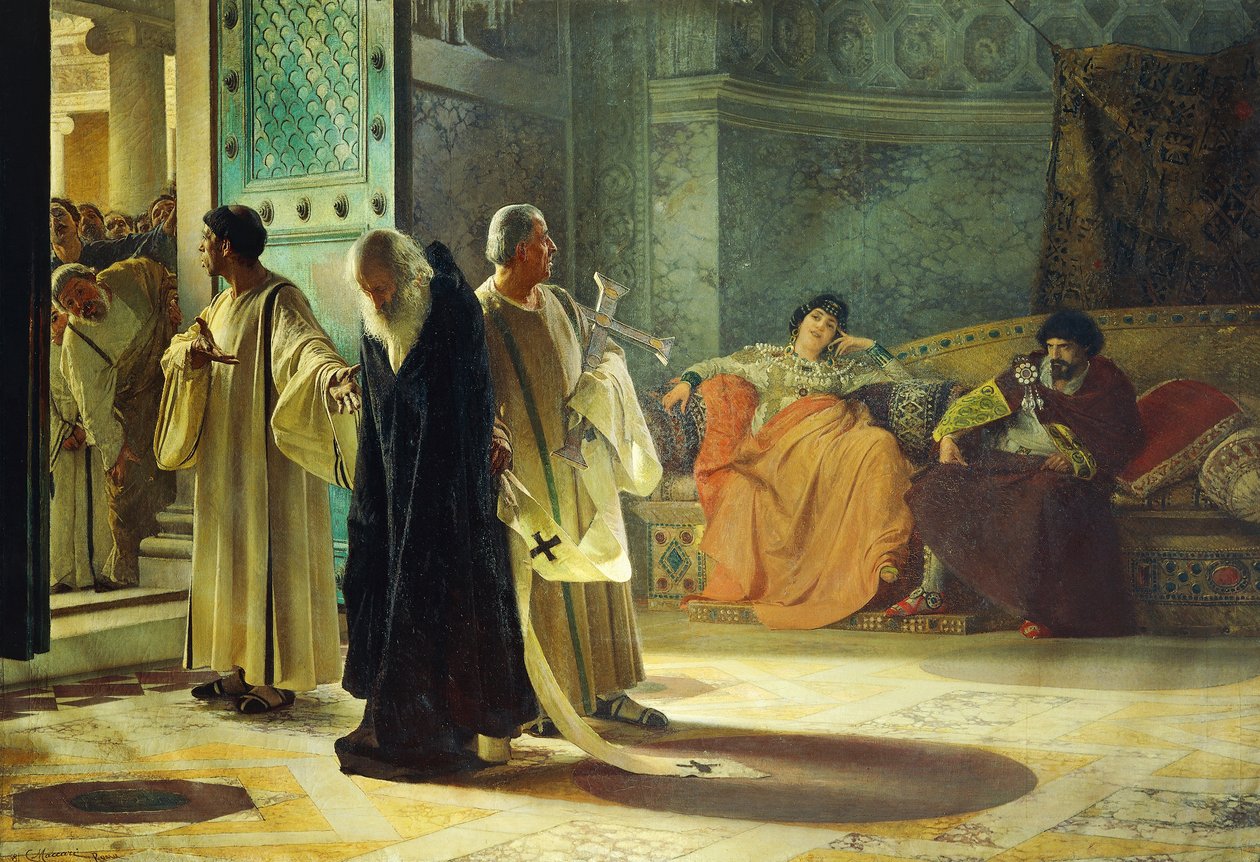 Deposition af pave Silverio, 537, olie på lærred, af Cesare Maccari (1840-1919) af Cesare Maccari