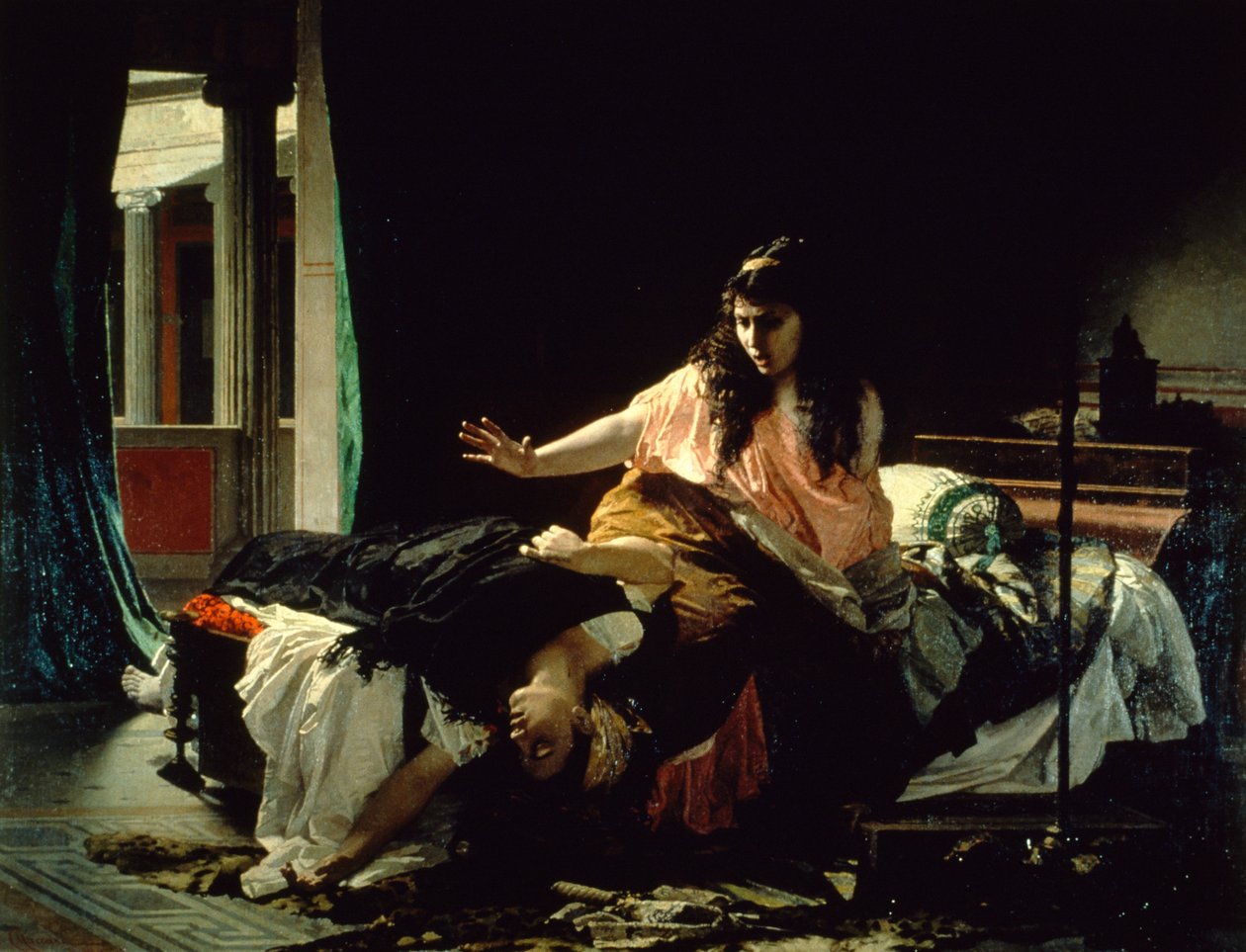 Episode in Life of Fabiola, af Cesare Maccari (1840-1919), olie på lærred af Cesare Maccari