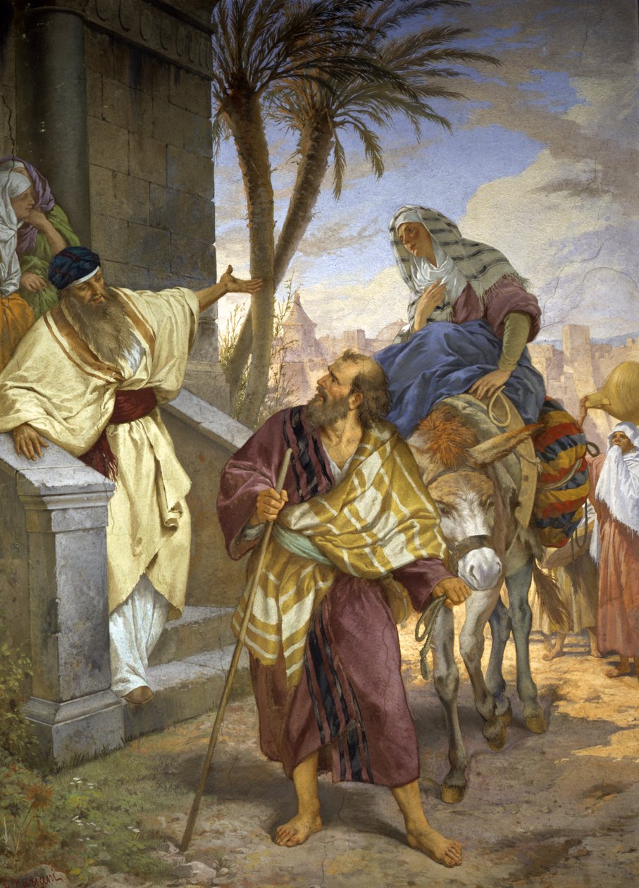 Josef og Maria, flugt til Betlehem Rom af Cesare Maccari